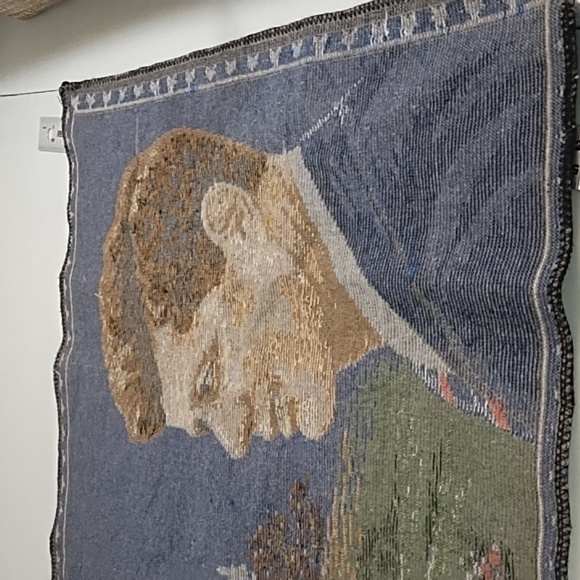 Vintage JFK Co Collectors Tapestry American Flag USA Capitol Velvet Tapestry - Picture 8 of 12